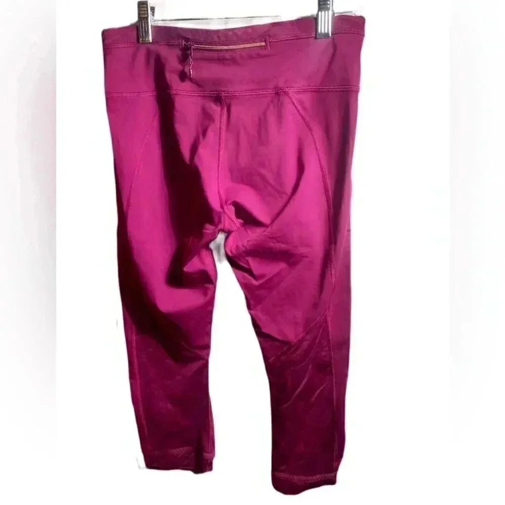 Lululemon Pace rival crop deep fuschia yoga athletic stretch casual crop tight 6 - Picture 3 of 3